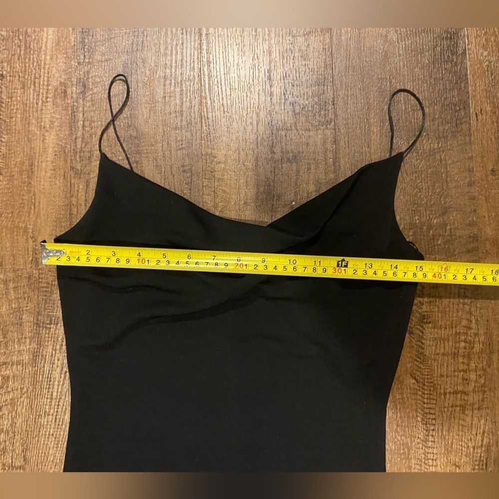 NWT Y2K Revamped Black Cowl Neck Stretch Midi Slip Dress Size Medium Party - Picture 8 of 10